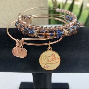 Alex and Ani bracelet set of 3 Rose Gold